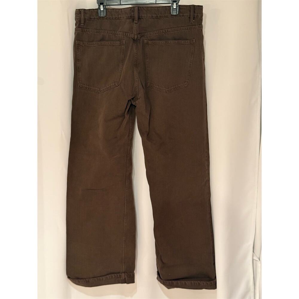 Zara Jeans Womens Size 12 Brown Straight Leg 5-Pocket High Rise Denim - Picture 3 of 8